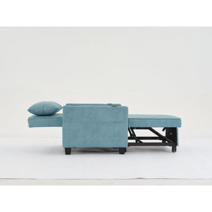 Green 68.12 Tech Clothr 3-in-1 Single Convertible Pull Out Sofa with USB Ports and Wear-resistantfor Living Room