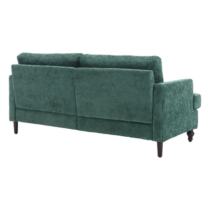 Green 68.9'' Chenille 2-Seater Sofa with Detachable Cushions and Wooden Legs