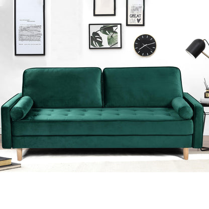 Green 70 3-seater Sofa with High-Quality Elastic amd Doll Cotton Filling Cushion for Living Room
