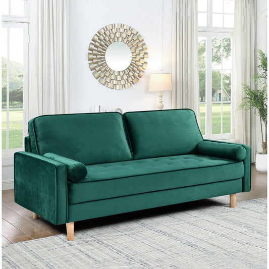 Green 70 3-seater Sofa with High-Quality Elastic amd Doll Cotton Filling Cushion for Living Room