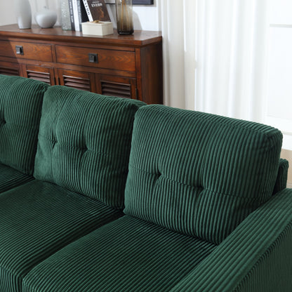 Green 73.62'' Velvet L-Shaped Sofa with Reversible Chaise and Easy Assembly