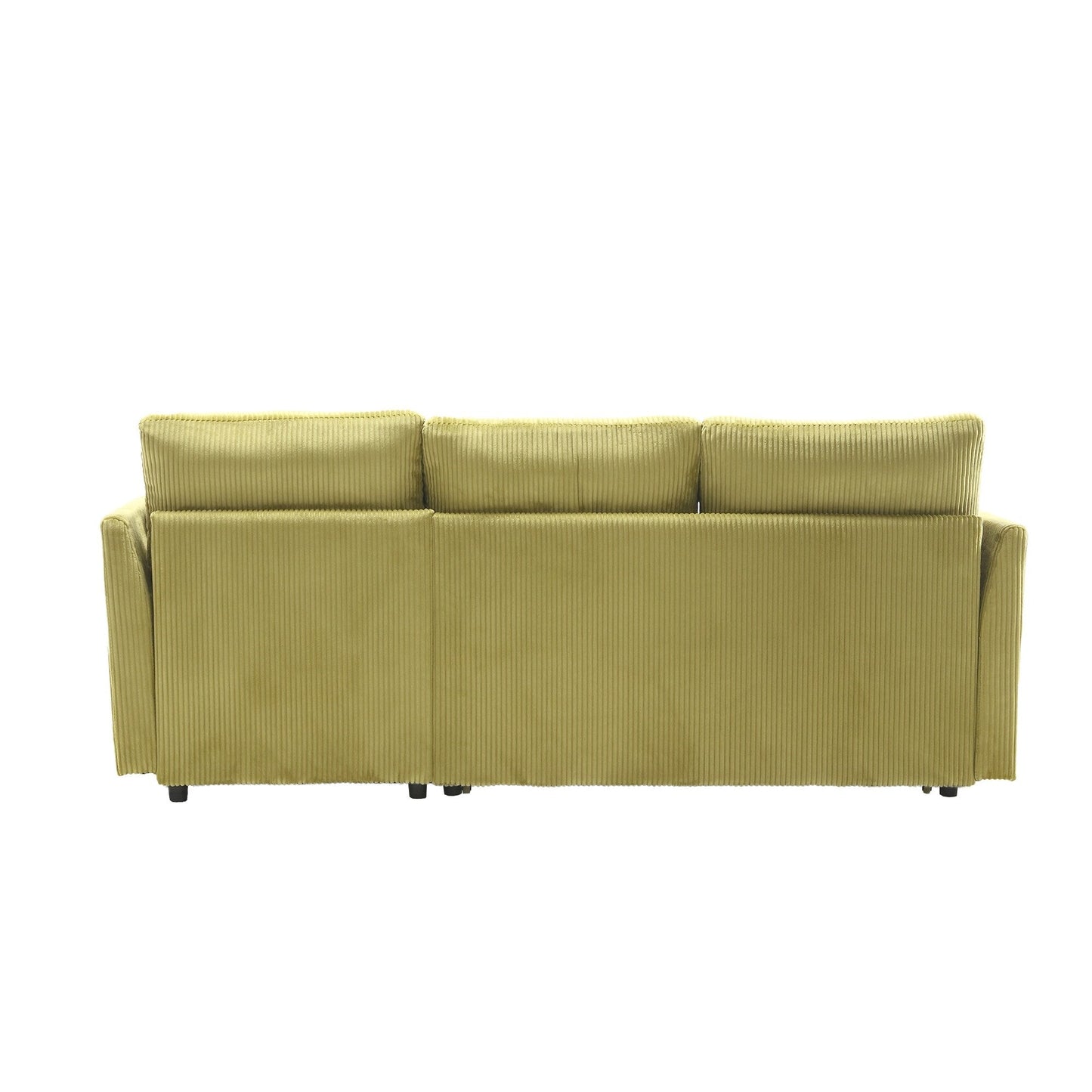 Green 81.1 Fabric L-Shaped Sofa with Reversible Chaise, Storage, and Solid Wood Frame