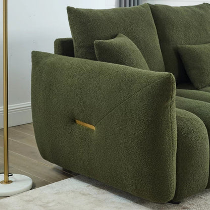 Green 82'' Fabric 3-Seater Sofa with Soft Foam Cushions