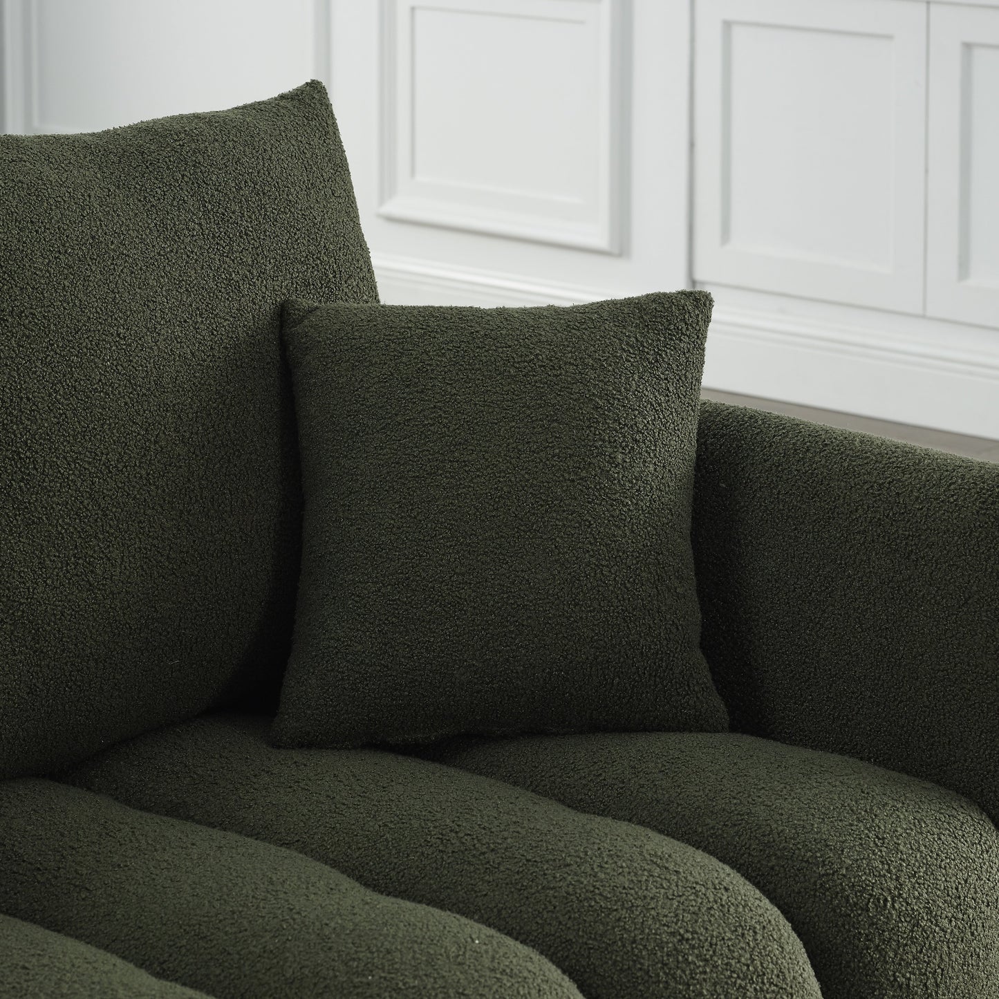 Green 82'' Fabric 3-Seater Sofa with Soft Foam Cushions