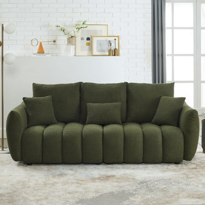 Green 82'' Fabric 3-Seater Sofa with Soft Foam Cushions