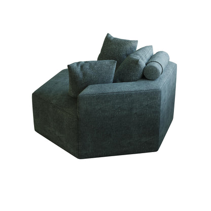 Green Chenille Single Sleeper Sofa with Backrest Pillow