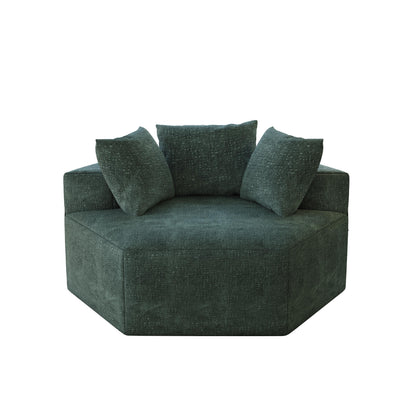 Green Chenille Single Sleeper Sofa with Backrest Pillow