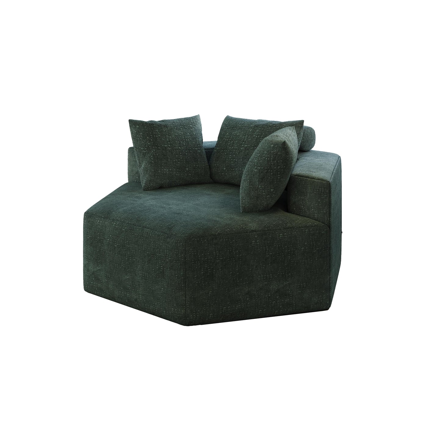 Green Chenille Single Sleeper Sofa with Backrest Pillow