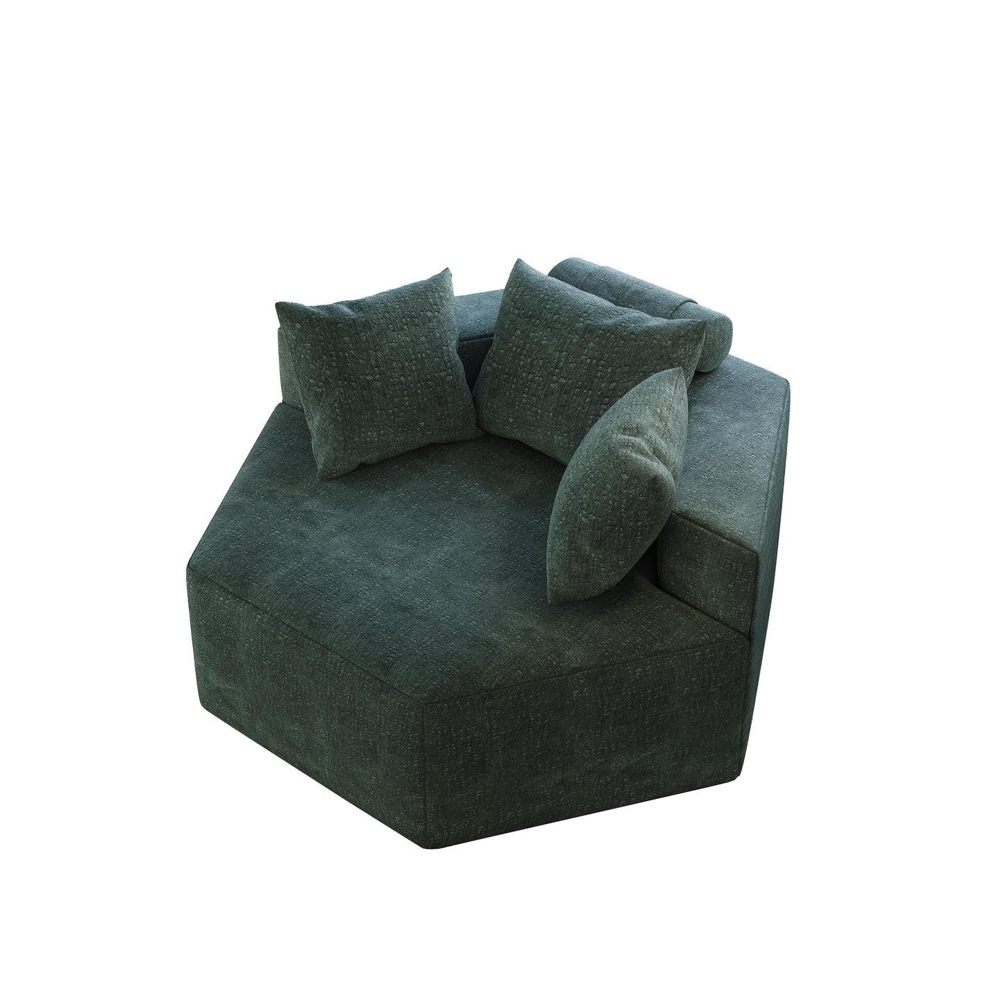 Green Chenille Single Sleeper Sofa with Backrest Pillow