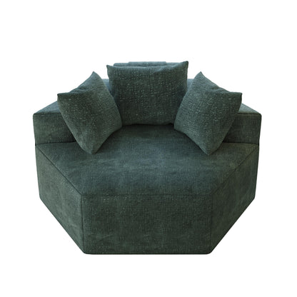 Green Chenille Single Sleeper Sofa with Backrest Pillow