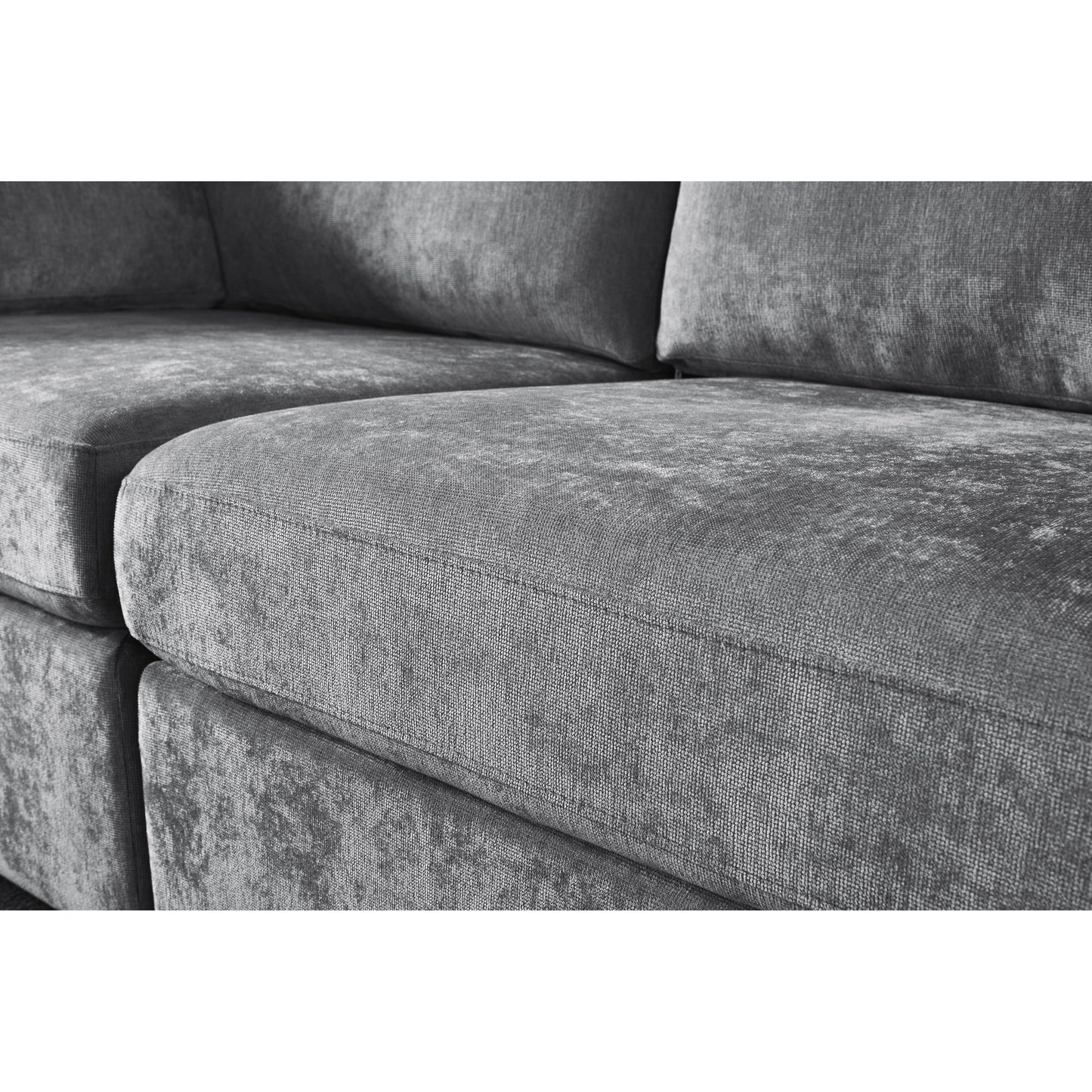 Grey 80.31 Chenille Loveseat Modular Sofa with Solid Wood Frame for Living Room