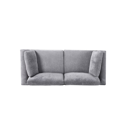 Grey 80.31 Chenille Loveseat Modular Sofa with Solid Wood Frame for Living Room