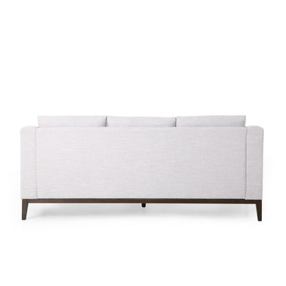 Grey 80'' Polyester 3-Seater Sofa with Solid Wood Trim, Cozy Upholstery, and Birch Legs - Perfect for Living Room