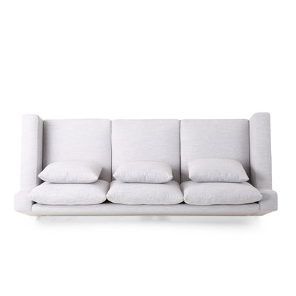 Grey 80'' Polyester 3-Seater Sofa with Solid Wood Trim, Cozy Upholstery, and Birch Legs - Perfect for Living Room