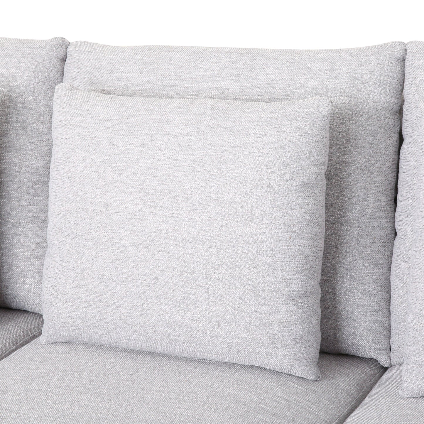 Grey 80'' Polyester Sofa with Pillows and Birch Legs