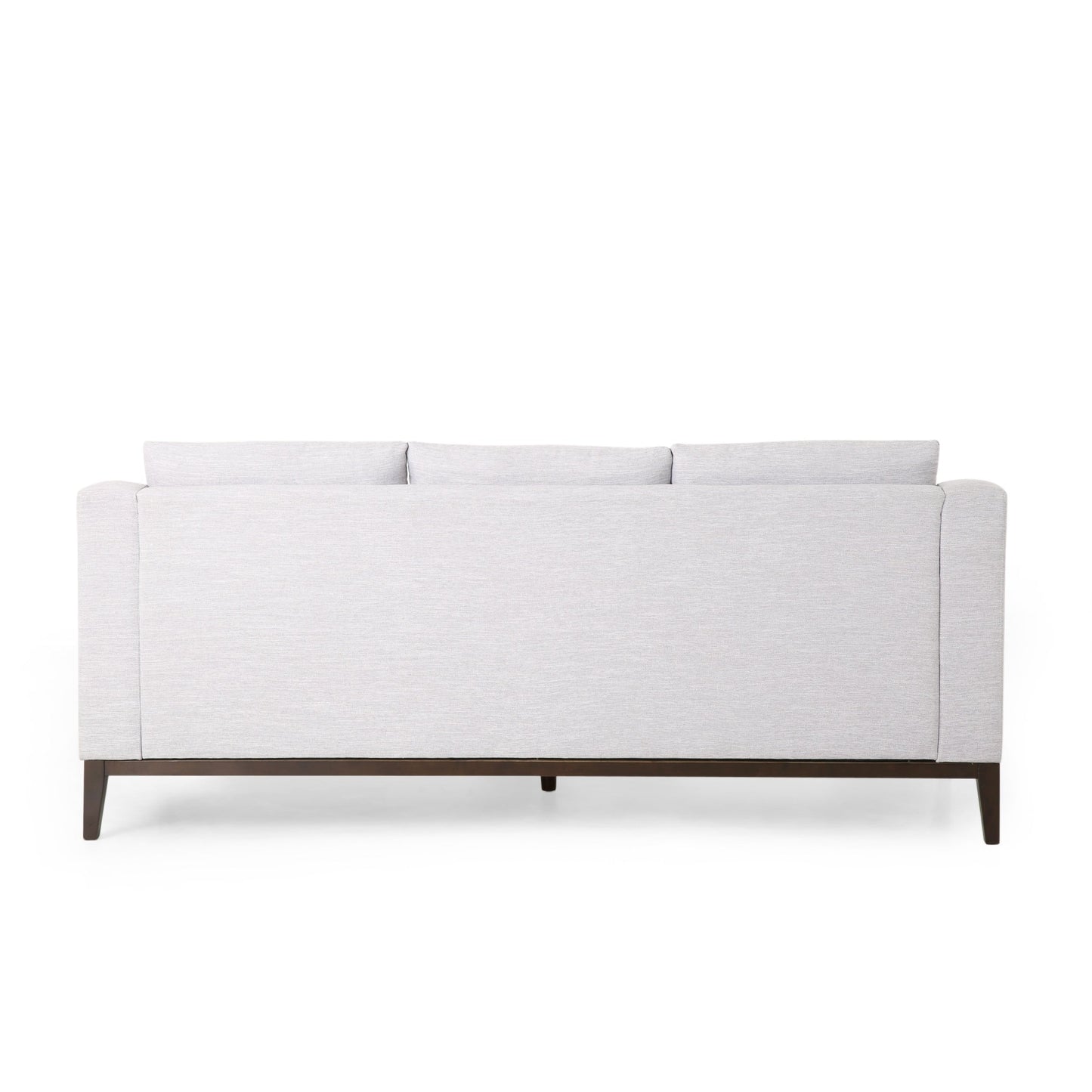 Grey 80'' Polyester Sofa with Pillows and Birch Legs