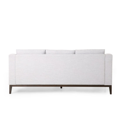 Grey 80'' Polyester Sofa with Pillows and Birch Legs
