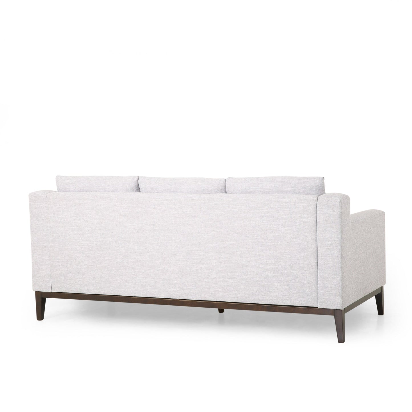 Grey 80'' Polyester Sofa with Pillows and Birch Legs