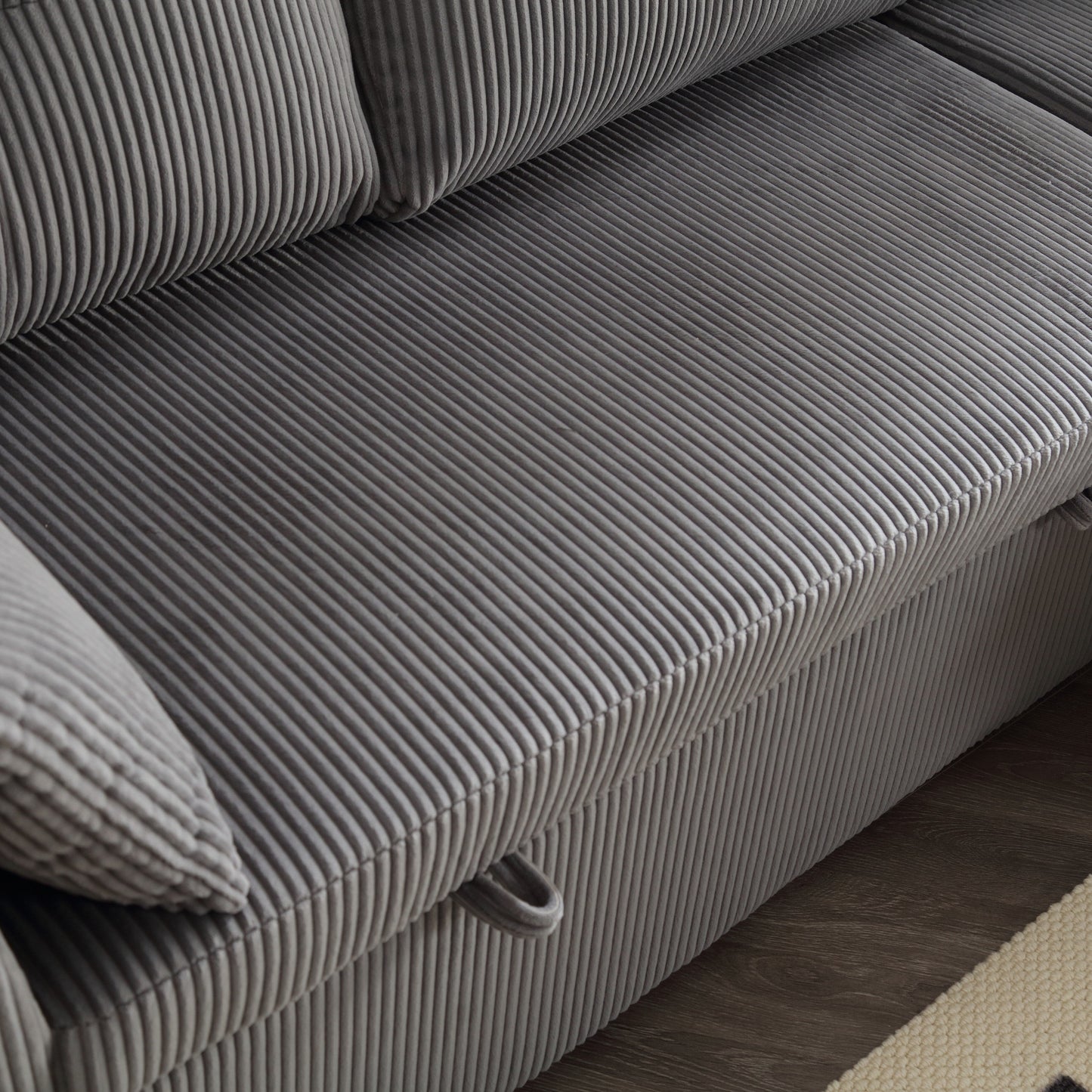 Grey 81.1'' Fabric L-Shaped Sofa with Reversible Chaise
