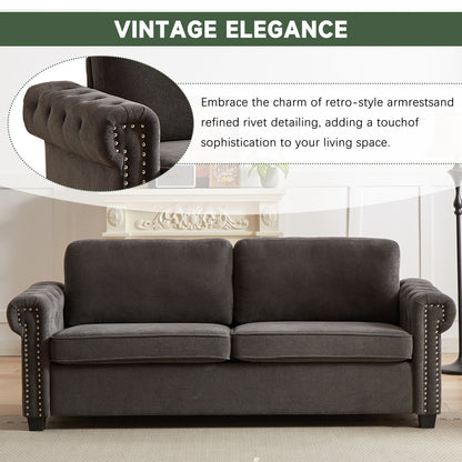 Grey 83.8'' Polyester Convertible Sofa Bed, 3-Seater with Pull-Out Mattress, High-Density Foam, and Sturdy Frame