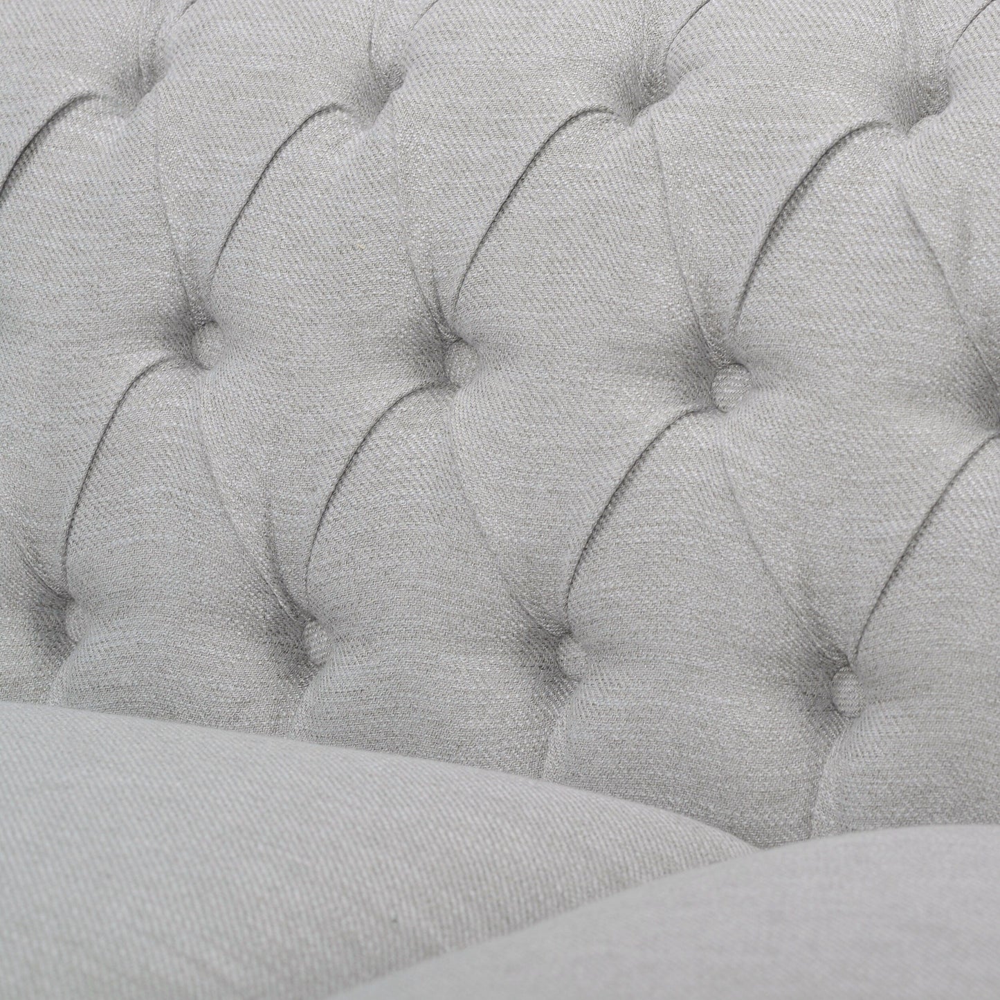 Grey 84.75 Chesterfield Button Tufted 3-Seater Sofa with Nailheads and Legs