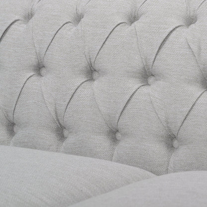 Grey 84.75 Chesterfield Button Tufted 3-Seater Sofa with Nailheads and Legs