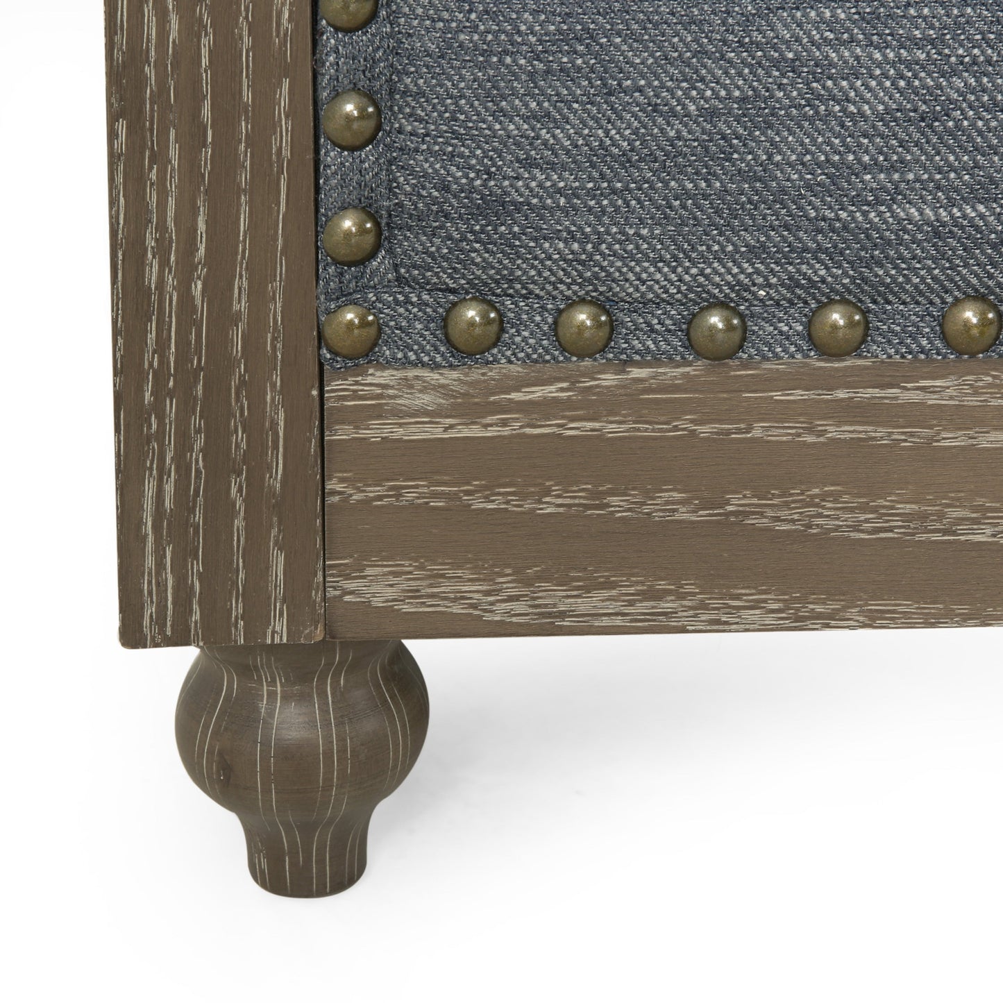 Grey 85.5'' Polyester Sofa with Tufted Backrest and Wooden Legs