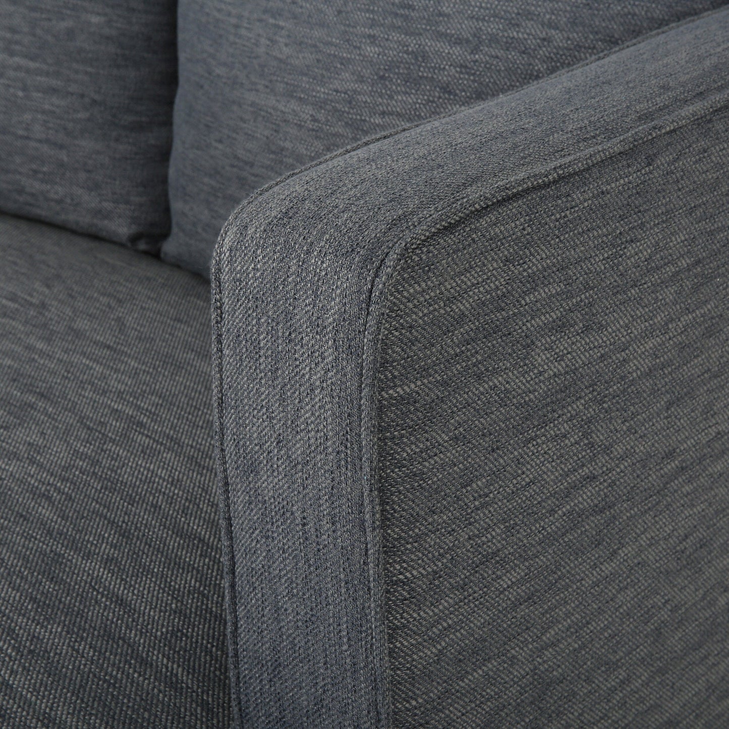 Grey 86'' Polyester 3-Seat Sofa with Tufted Back, Solid Wood Legs, and Pocket Spring Support - Modern Comfort