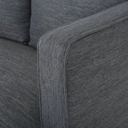 Grey 86'' Polyester 3-Seat Sofa with Tufted Back, Solid Wood Legs, and Pocket Spring Support - Modern Comfort