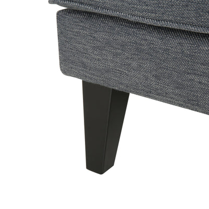 Grey 86'' Polyester 3-Seater Sofa with Tufted Back, Solid Wood Legs, and Pocket Spring Seat for Living Room