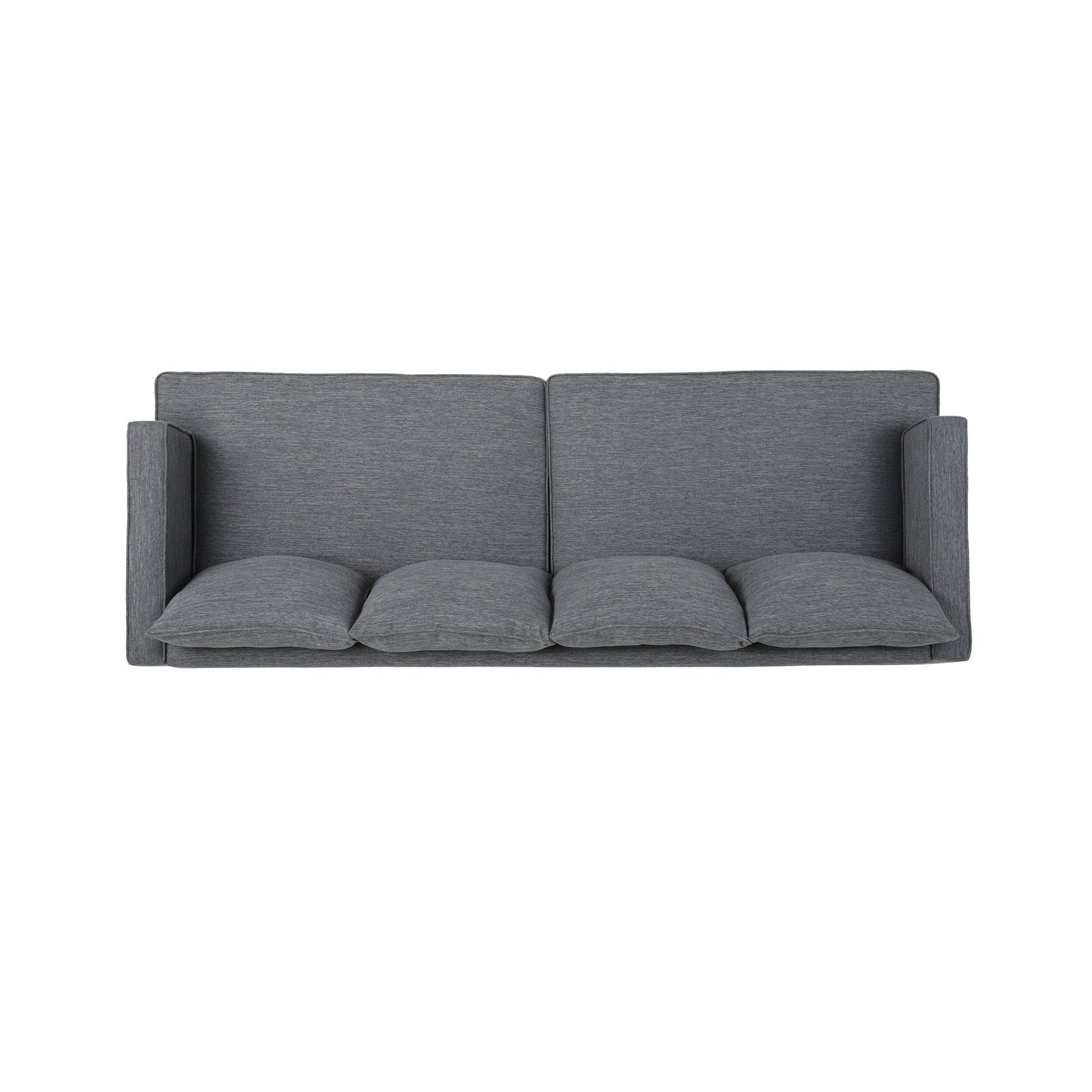 Grey 86'' Polyester Fabric 3-Seater Sofa with Solid Wood Legs, Tufted Back, and Pocket Spring Seating