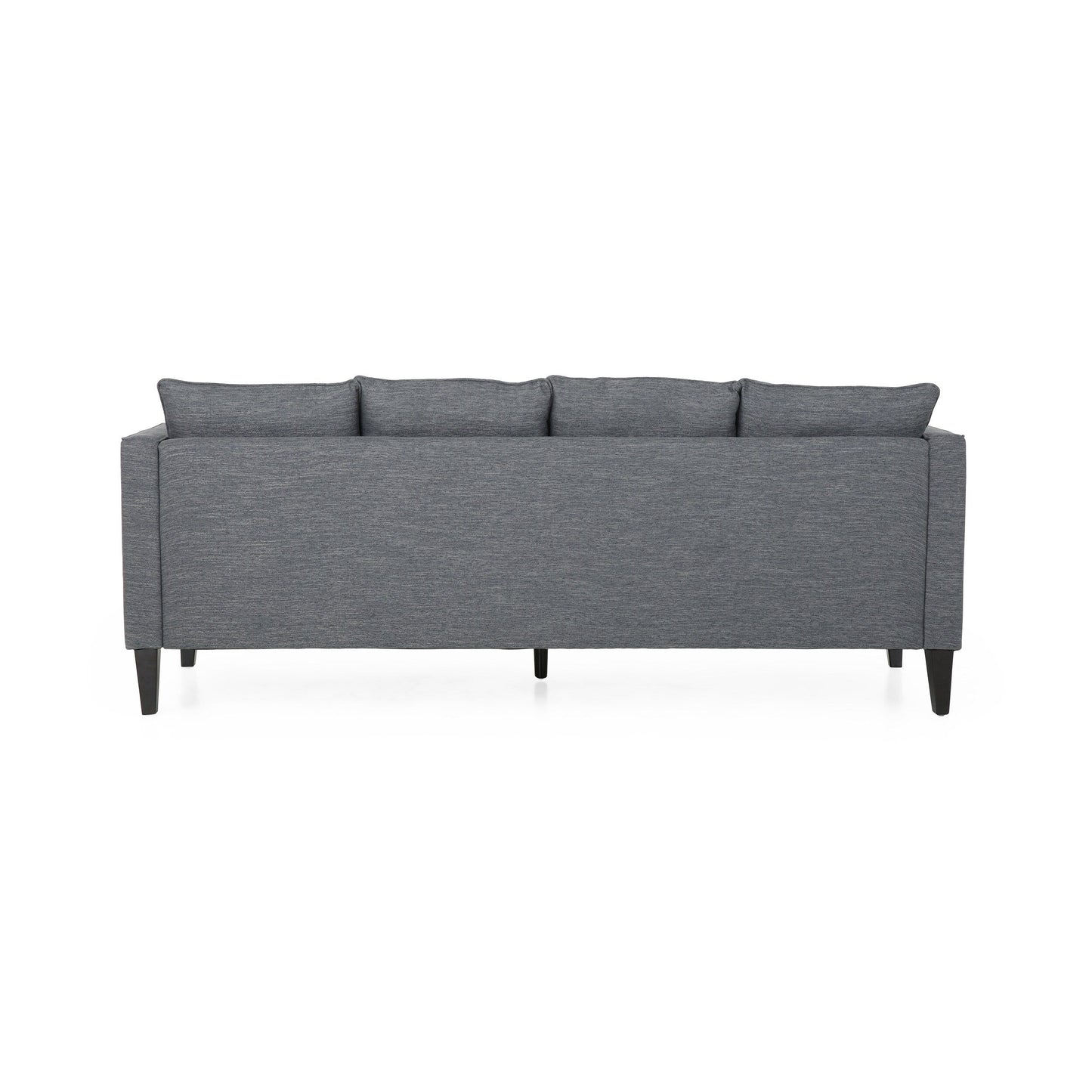 Grey 86'' Polyester Fabric 3-Seater Sofa with Tufted Back and Pocket Spring Seating
