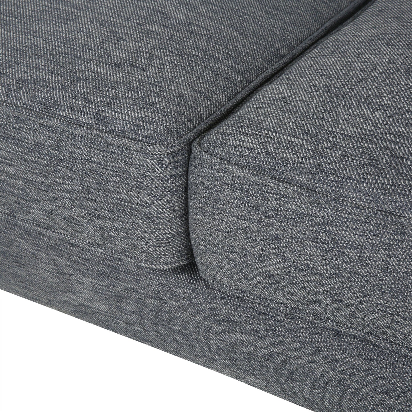 Grey 86'' Polyester Sofa with Wooden Legs, Tufted Back, and Comfortable Pocket Spring Seats