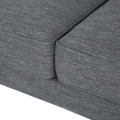 Grey 86'' Polyester Sofa with Wooden Legs, Tufted Back, and Comfortable Pocket Spring Seats