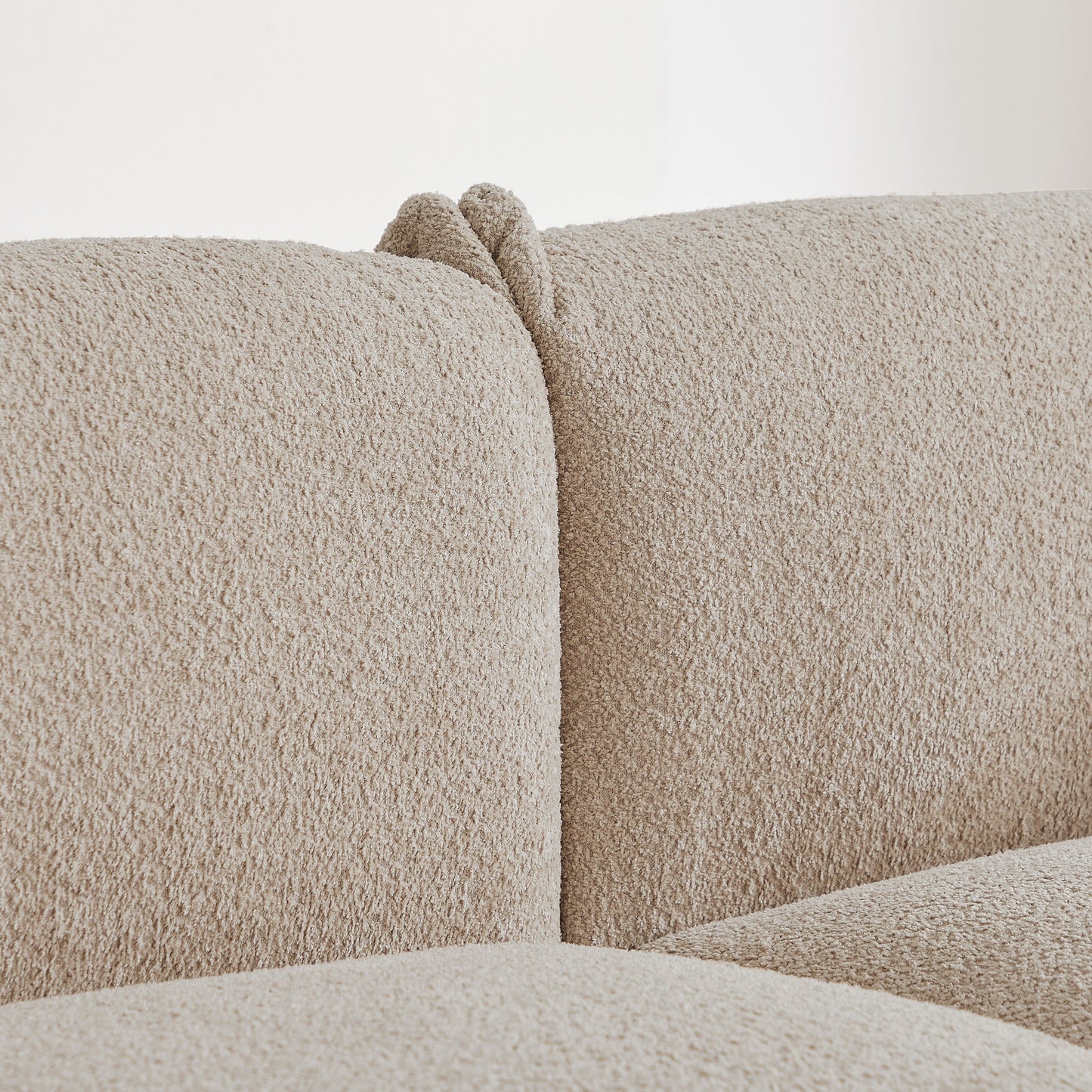 Grey 87 Modern Lamb Wool Sofa with Metal Legs, Solid Frame, and Plush Cushions