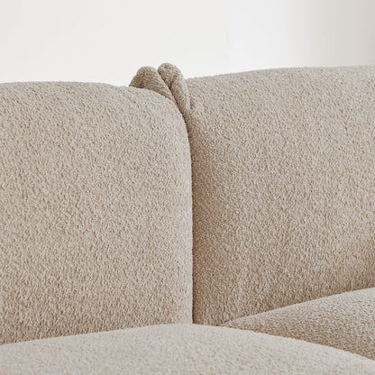 Grey 87 Modern Lamb Wool Sofa with Metal Legs, Solid Frame, and Plush Cushions