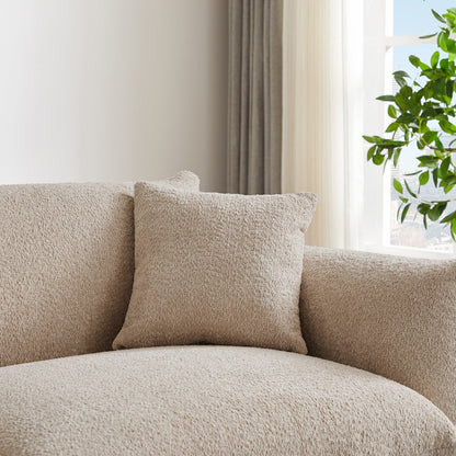 Grey 87 Modern Lamb Wool Sofa with Metal Legs, Solid Frame, and Plush Cushions