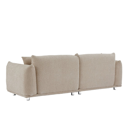 Grey 87 Oversized Loveseat Couch with Metal Frame, 2 Pillows, and Durable Upholstery