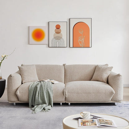 Grey 87'' Oversized Loveseat with Metal Legs, Solid Wood Frame, and 2 Pillows