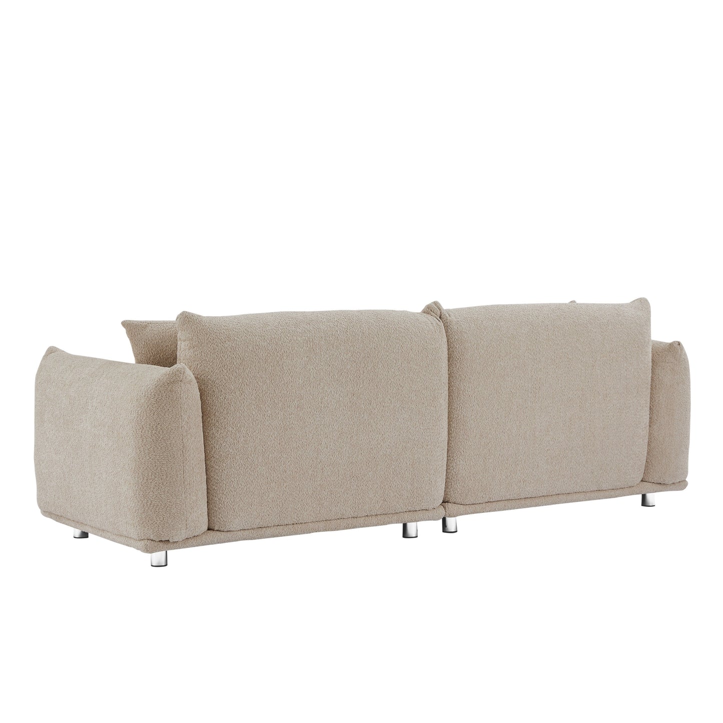 Grey 87'' Oversized Loveseat with Metal Legs, Solid Wood Frame, and 2 Pillows