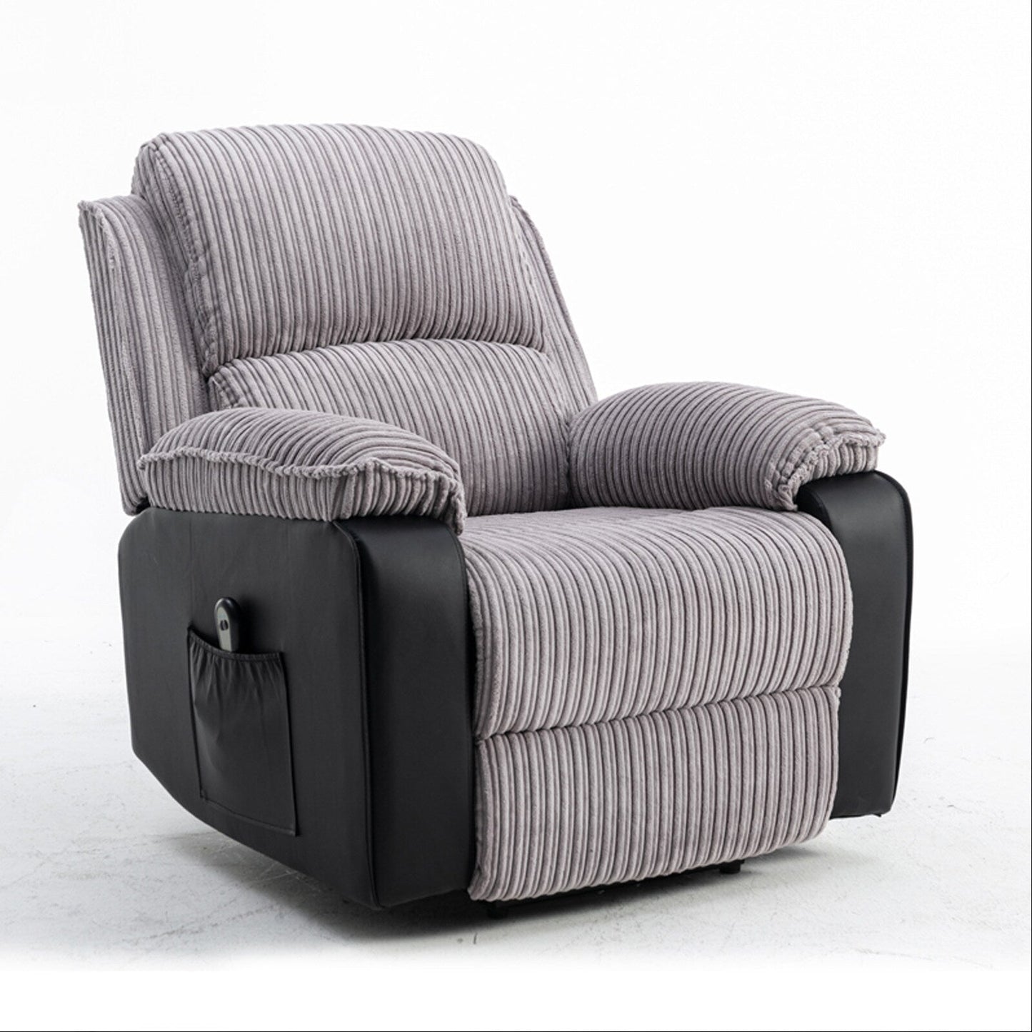 Grey Adjustable Fabric Recliner with Remote Control