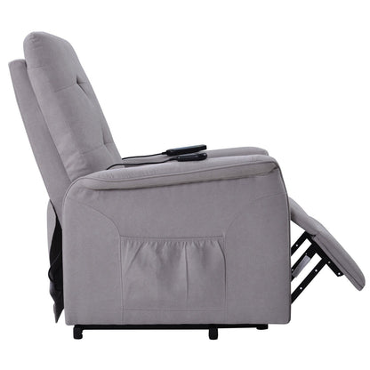 Grey Adjustable Power Lift Recliner with Massage, Overstuffed Cushion, and Remote for Seniors