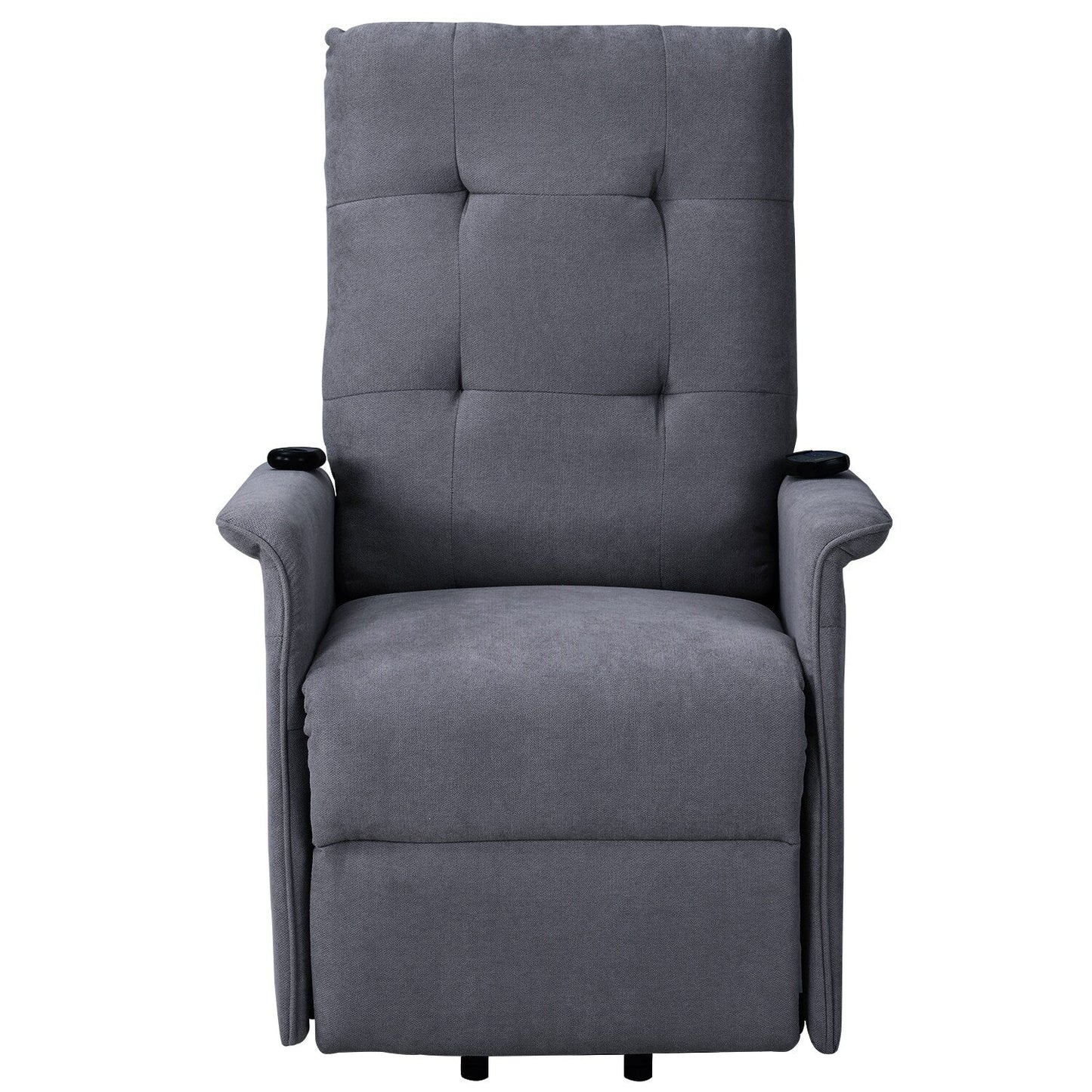 Grey Adjustable Power Lift Recliner with Massage, Overstuffed Cushion, and Remote for Seniors