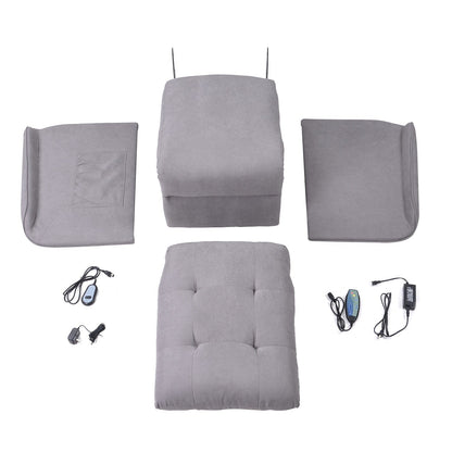 Grey Adjustable Power Lift Recliner with Massage, Overstuffed Cushion, and Remote for Seniors