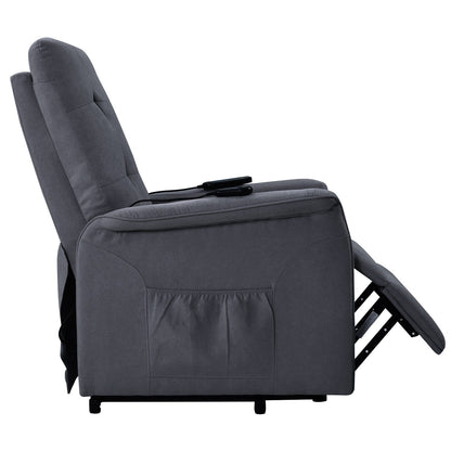 Grey Adjustable Power Lift Recliner with Massage, Overstuffed Cushion, and Remote for Seniors