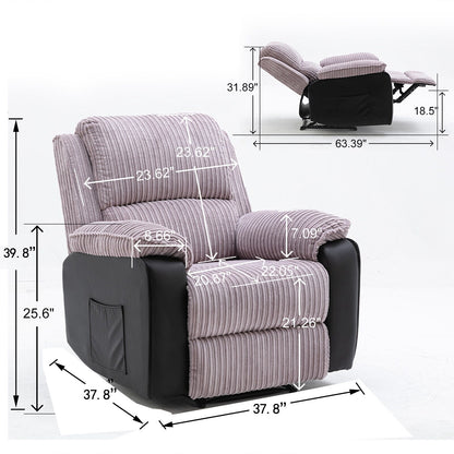 Grey Adjustable Recliner with Electric Remote Control, Thick Cushions, and Premium Comfort for Home Use