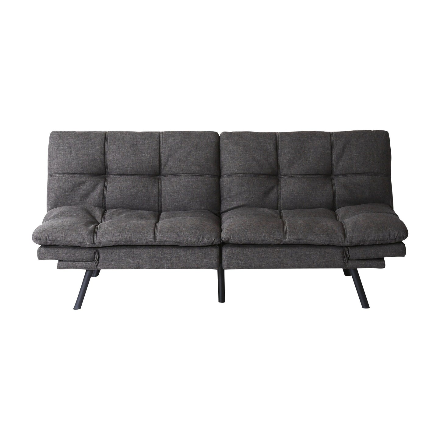 Grey Convertible Loveseat Sofa Bed with Adjustable Armrests