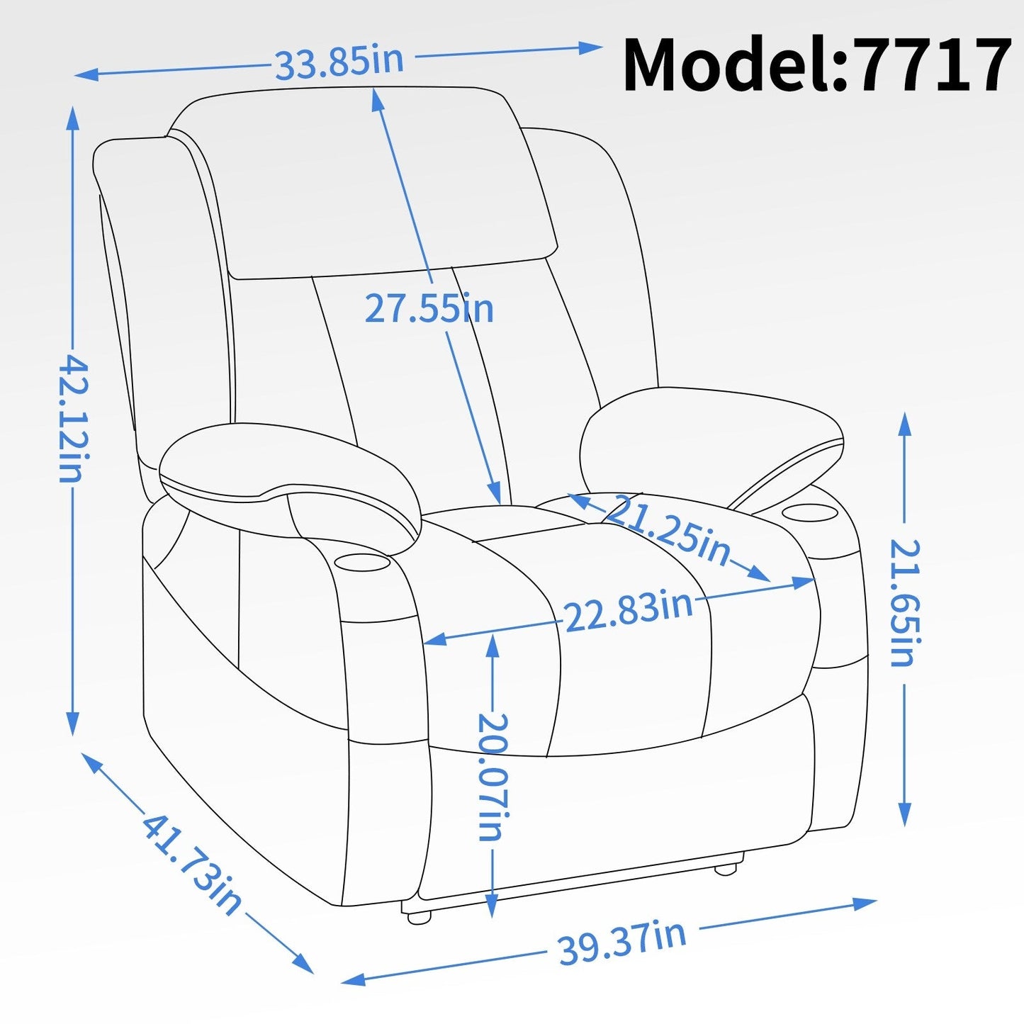 Grey Dual Motor Power Lift Recliner with 8-Point Massage, Lumbar Heating, Stainless Steel Cup Holders, and Storage Pockets