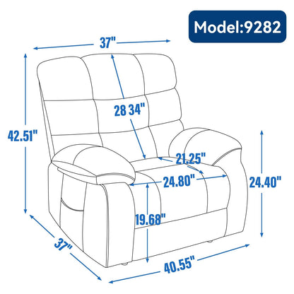 Grey Dual Motor Power Lift Recliner with Massage, Heat, Infinite Reclining, Remote Control, and 350 lbs Capacity