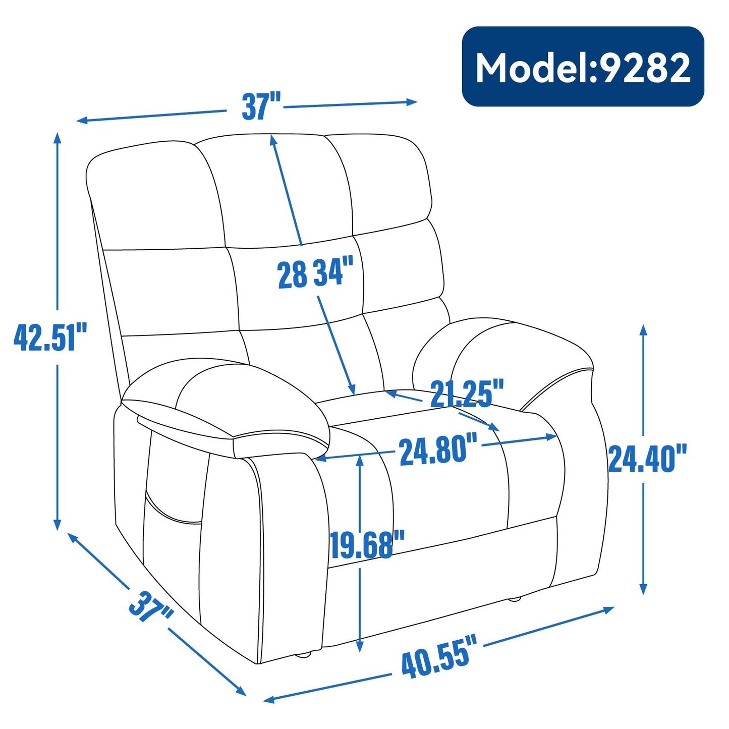 Grey Dual Motor Power Lift Recliner with Massage, Heat, Infinite Reclining, Remote Control, and 350 lbs Capacity